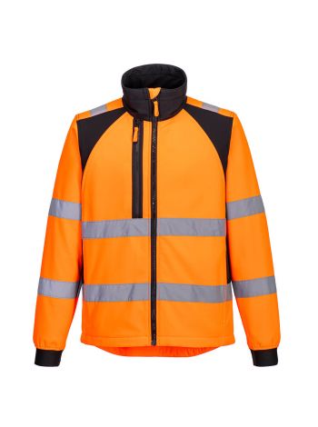 WX2 Eco Warnschutz Softshelljacke (2L), L, R, Orange/Schwarz