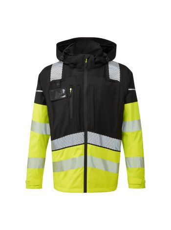 Ultimate Modular Hi-Vis 3-in-1 Regenjacke, L, R, Gelb/Schwarz