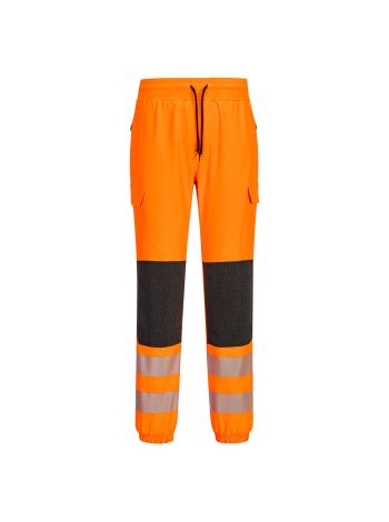 PW3 Warnschutz Flexi Jogger, L, R, Orange/Schwarz