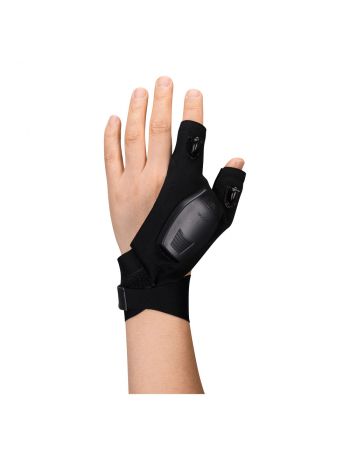 Wiederaufladbare LED-Licht-Handschuhe (1 Paar), , R, Schwarz