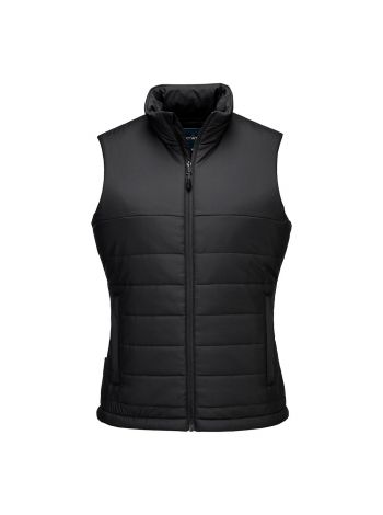 Women's Insulated Baffle Gilet, L, R, Schwarz