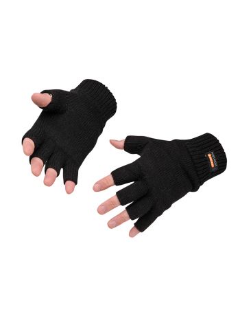 Fingerfreie Insulatex Strick-Handschuhe, , R, Schwarz