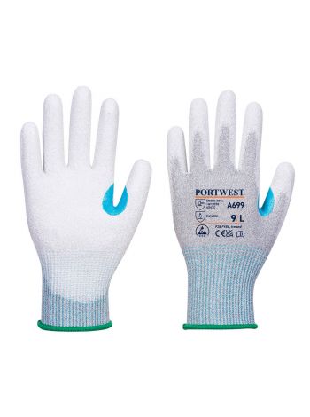 MR13 ESD PU Handschuh - 12er Pack, L, R, Grau/Weiss