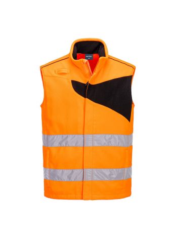 PW2 Warnschutz Fleece Winterweste, 4XL, R, Orange/Schwarz