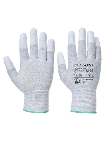 Antistatischer PU-Fingerspitzen Handschuh, L, R, Grau