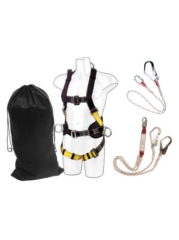 Fallschutzset für Gerüstbauer mit Halteseil, , R, Schwarz