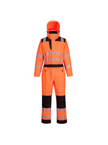 PW3 Warnschutz Regenoverall, L, R, Orange/Schwarz