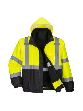 Warnschutz Kontrast Premium 3-in-1 Pilotjacke , 4XL, R, Gelb/Schwarz