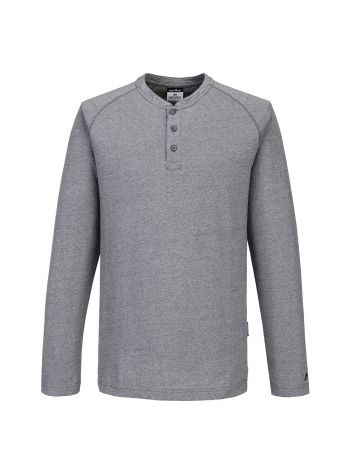 KA3 Henley Top, L, R, Zoom Grau