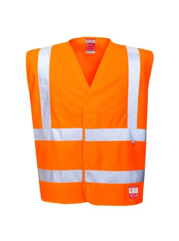 antistatische Warnschutz Weste - flammhemmend, L/XL, R, Orange