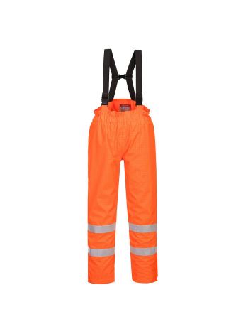 Bizflame Rain gefütterte Warnschutz Multinorm Hose antistatisch, L, R, Orange