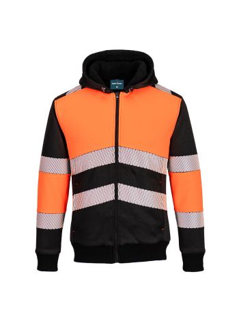 PW3 Winter- Kapuzenjacke mit Reißverschluss Klasse 1, 4XL, R, Orange/Schwarz