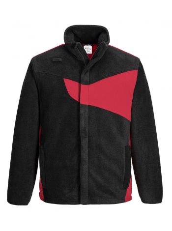 PW2 Fleecejacke, L, R, Schwarz/rot