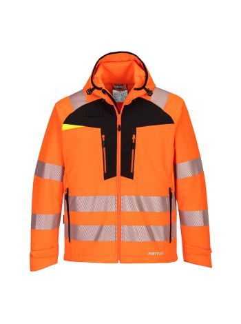 DX4 Warnschutz-Softshelljacke, 4XL, R, Orange/Schwarz