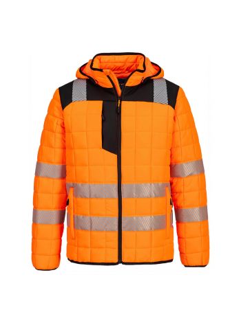 PW3 Hi-Vis quadratisch gesteppte Jacke, 4XL, R, Orange/Schwarz