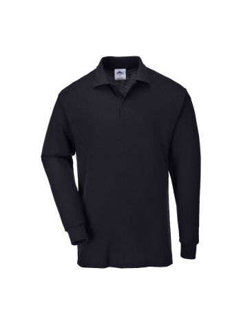 Genoa Langarm Polo-Shirt, L, R, Schwarz