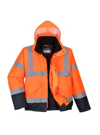 Warnschutz Kontrast Winter Pilotjacke , L, R, Orange/Marine