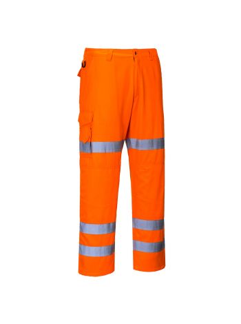 Warnschutz Bundhose mit drei Reflexstreifen, L, R, Orange