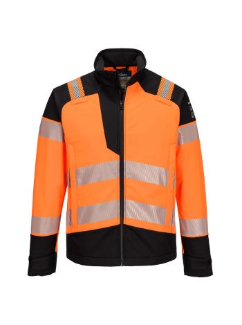 PW3 Modaflame Hi-Vis Multi-Norm FR Softshelljacke, L, R, Orange/Schwarz