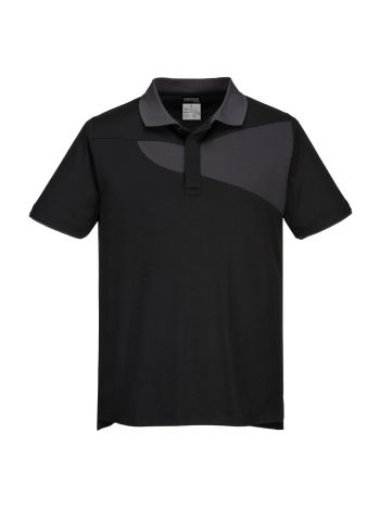 PW2 Cotton Comfort Polo Shirt S/S, L, R, Schwarz/ZoomGrau