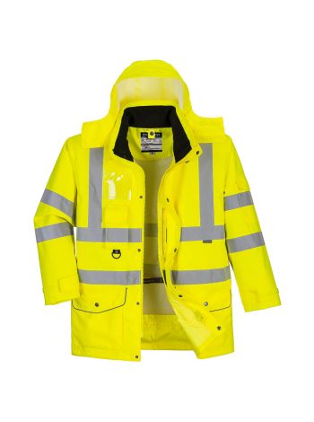 Warnschutz 7-in-1 Verkehrsjacke atmungsaktiv , 4XL, R, Gelb