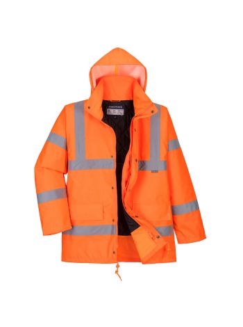 Warnschutz Winter Verkehrsjacke atmungsaktiv, L, R, Orange