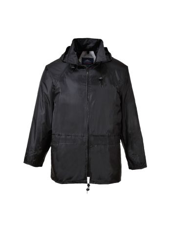 Klassische Regenjacke, 4XL, R, Schwarz