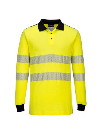 WX3 Flammhemmendes Warnschutz Poloshirt, L, R, Gelb/Schwarz