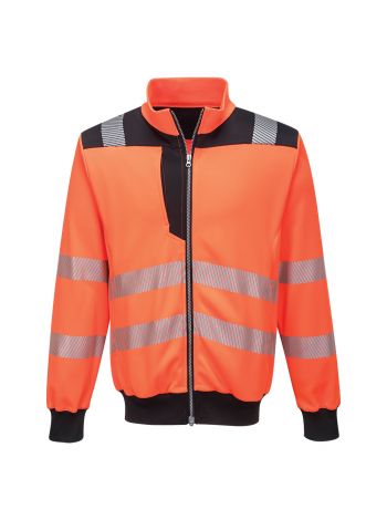 PW3 Warnschutz Sweatjacke, 4XL, R, Orange/Schwarz