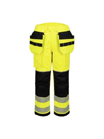 PW3 FR Modaflame Rain+ Hi-Vis Winter Holster Trousers , L, R, Gelb/Schwarz