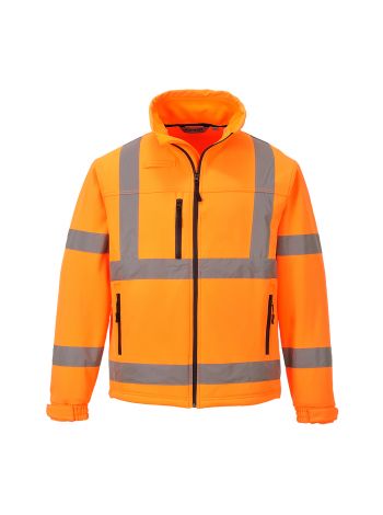 Klassische Hi-Vis Softshell-Jacke (3L), L, R, Orange