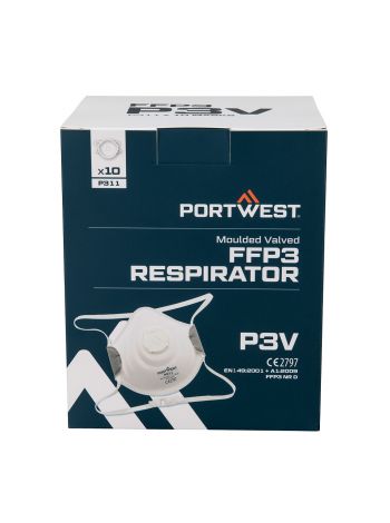 Geformte FFP3-Atemschutzmaske mit Ventil (Pk10), , R, Weiss