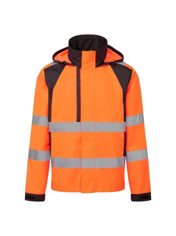 WX2 Eco Warnschutz Regenjacke, L, R, Orange/Schwarz