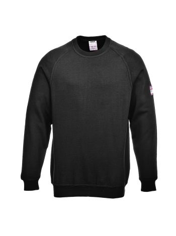 Flammhemmendes antistatisches Langarm-Sweatshirt, L, R, Schwarz