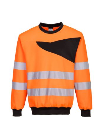 PW2 Warnschutz Sweatshirt, 4XL, R, Orange/Schwarz