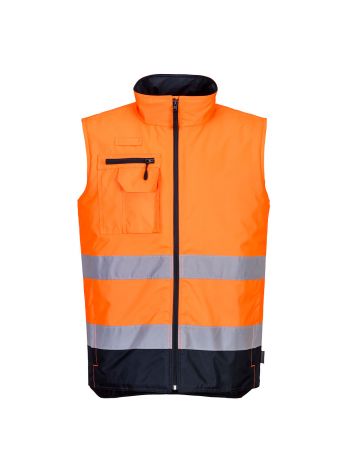 Warnschutz Kontrast Winterweste, XL, R, Orange/Marine