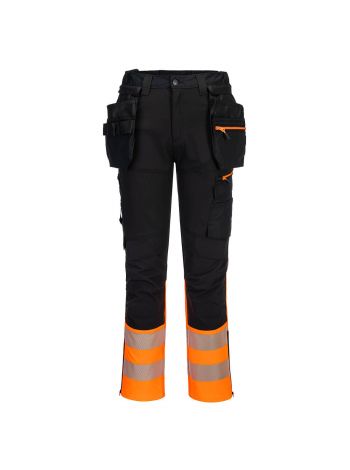 DX4 Warnschutz Handwerker Bundhose Klasse 1, 28, R, Orange/Schwarz