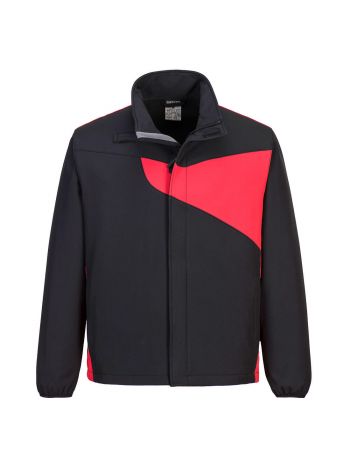 PW2 Softshelljacke (2L), L, R, Schwarz/rot