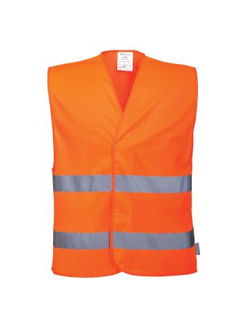 Warnschutz Weste mit zwei Reflexstreifen , 4X/5X, R, Orange