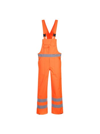 Atmungsaktive Warnschutz-Regenlatzhose, L, R, Orange