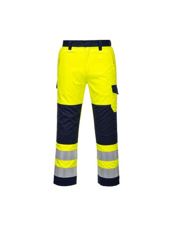 MODAFLAME Warnschutz Bundhose, L, R, Gelb/Marine