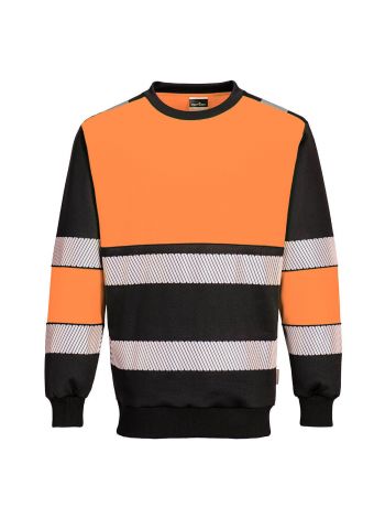 PW3 Warnschutz Sweatshirt Klasse 1, 4XL, R, Orange/Schwarz