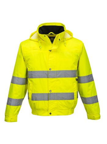 Leichte Warnschutz Regen Pilotjacke , L, R, Gelb