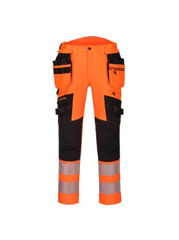 DX4 Warnschutzhose mit abnehmbaren Holstertaschen, 28, R, Orange/Schwarz