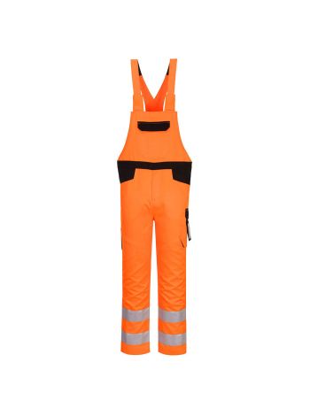 PW2 Warnschutz- Latzhose, L, R, Orange/Schwarz