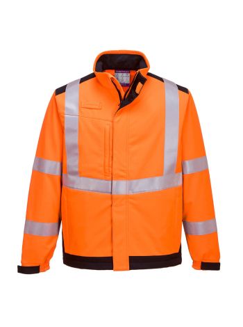 Modaflame Multinorm Softshelljacke mit Lichtbogen Schutz, 4XL, R, Orange/Marine