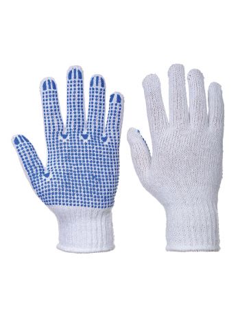 Klassischer Noppen- Handschuh, L, R, Weiss/Rot