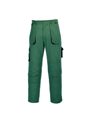 Portwest Texo Kontrast-Hose, L, R, Flaschengruen