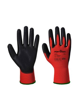 RED PU-SCHAUM-HANDSCHUH, L, R, Rot/Schwarz