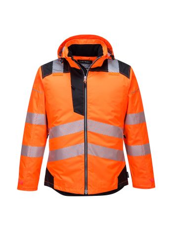 PW3 Warnschutz-Regenjacke , 4XL, R, Orange/Schwarz